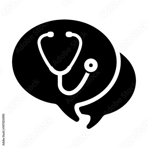 telehealth chat silhouette icon
