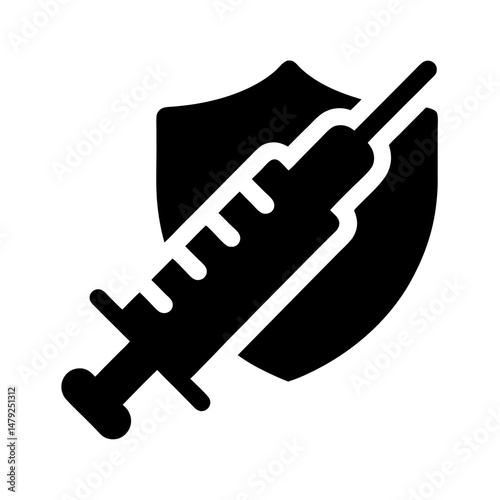 vaccine syringe icon silhouette
