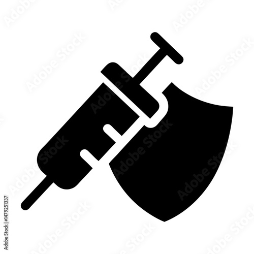 vaccine injection silhouette icon
