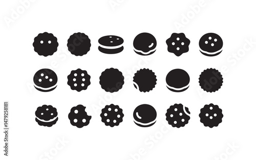 Cookies flat style icon