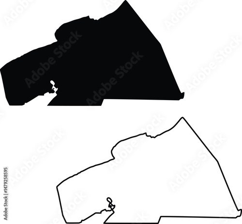 Map of Washington County Virginia USA Silhouette Flat And Outline Design