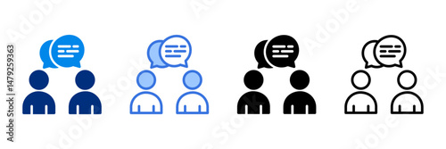 Conversation  Icon Set Multiple Style Vector Illustration 