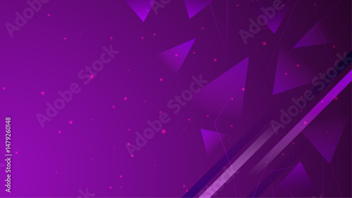 Purple abstract background with triangles and sparkles, suitable for web design, social media graphics, and digital art projects.