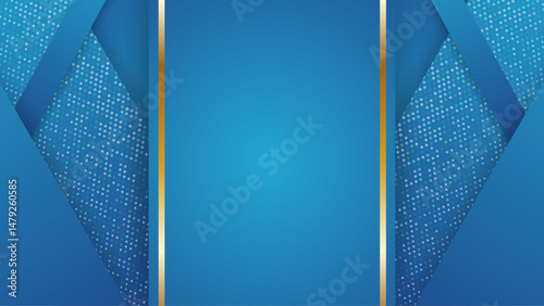 Blue and gold abstract design suitable for backgrounds, digital art, packaging, and website graphics. Modern, luxurious, stylish look.