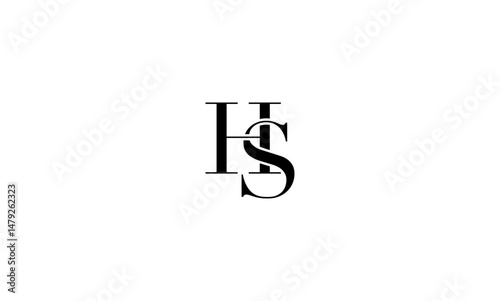 HS initial letters, monogram logo