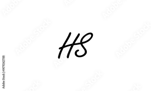 HS initial letters, monogram logo