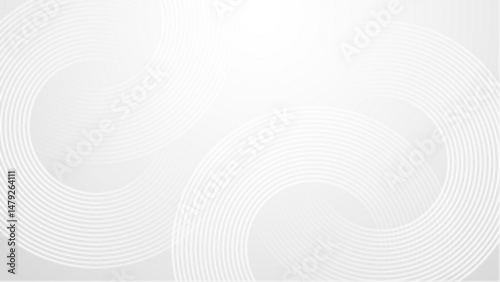Concentric circles blend in white and gray. Suitable for backgrounds, abstract designs, covers, or minimalistic artistic projects.