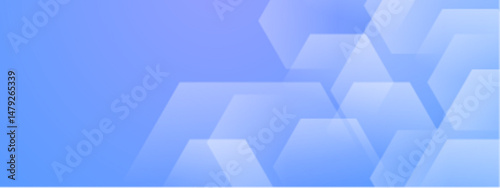 Abstract blue background with white hexagons, perfect for technology presentations, website design, or science related projects needing a modern touch.