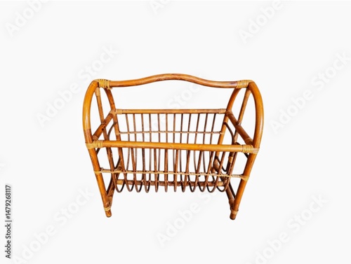 The white background in the picture is a multipurpose wicker basket. It is woven tightly with wicker, making it tough and durable. It has a handle in the middle and is beautifully colored