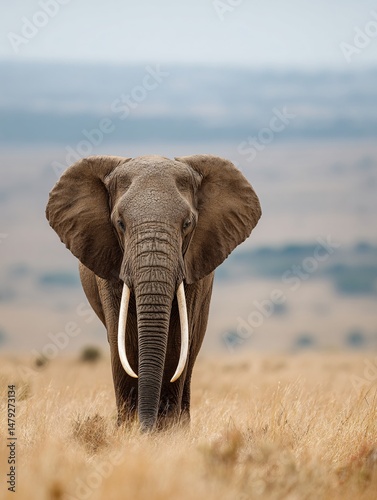 Majestic Elephant in the Wild A Stunning African Safari View photo