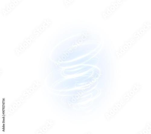  glowing spiral of wind and energy with fresh, dynamic flow perfect for PNG designs themed around air, weather, cooling, or fast motion effects with a clean modern style.
