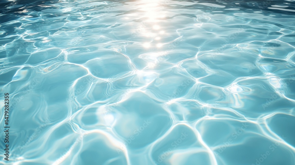 Fototapeta premium Sunlit blue water ripples nature scene abstract reflection tranquil environment close-up view