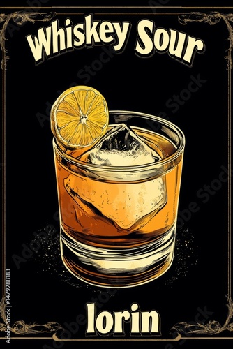 a modern cocktail poster for the 