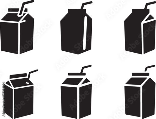 juice box with straw or juice packet icon