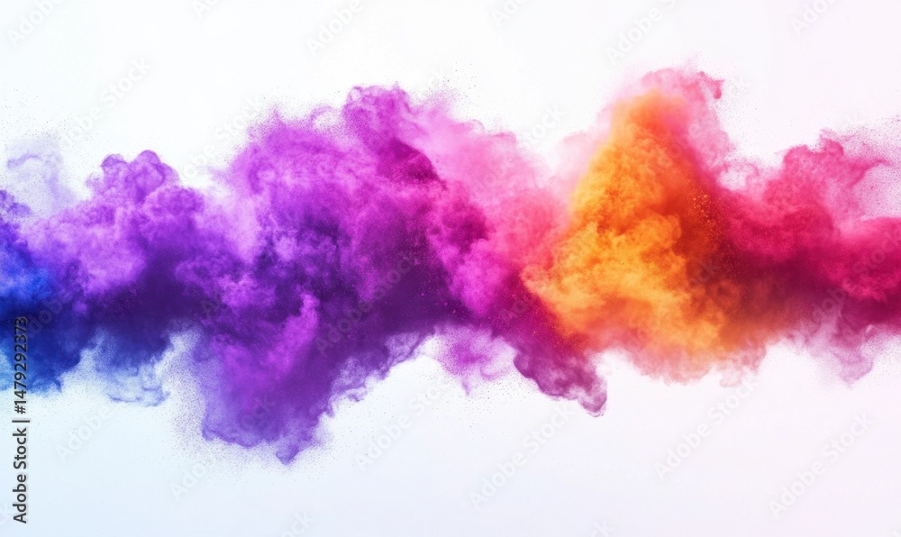 Fototapeta premium Vibrant Abstract Color Smoke Cloud on White Background