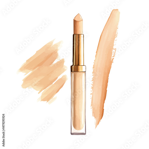 Concealer, watercolor vector, isolated on a white background.