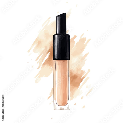 Concealer, watercolor illustration, isolated on a white background.