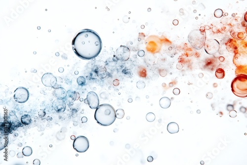 Colorful Liquid Bubbles and Ink Diffusion in Abstract Composition