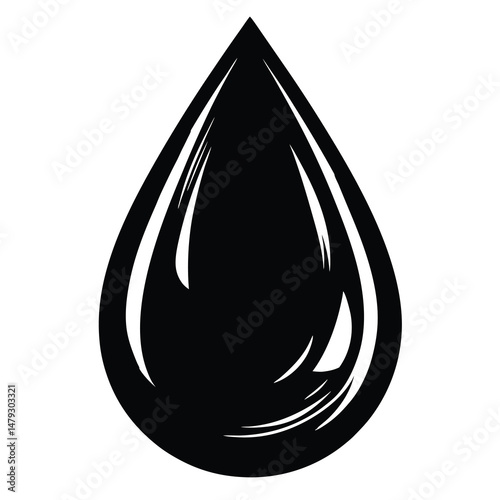 Single droplet of a thick liquid isolated on a white background