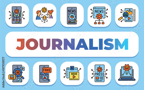 Jornalism text concept. Shablon for presentation and Infographics.