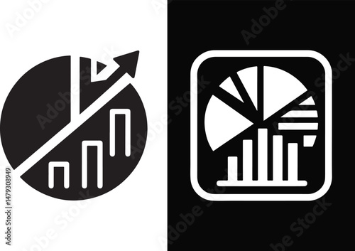 Data Pie Chart Silhouettes Illustration Pack