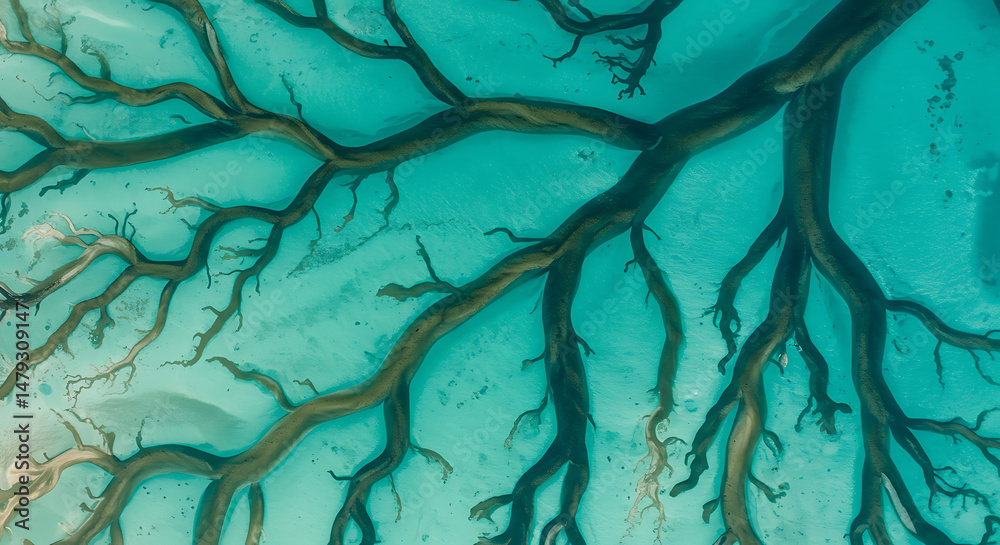 Naklejka premium Artistic depiction of a sacred tree with intricate branches
