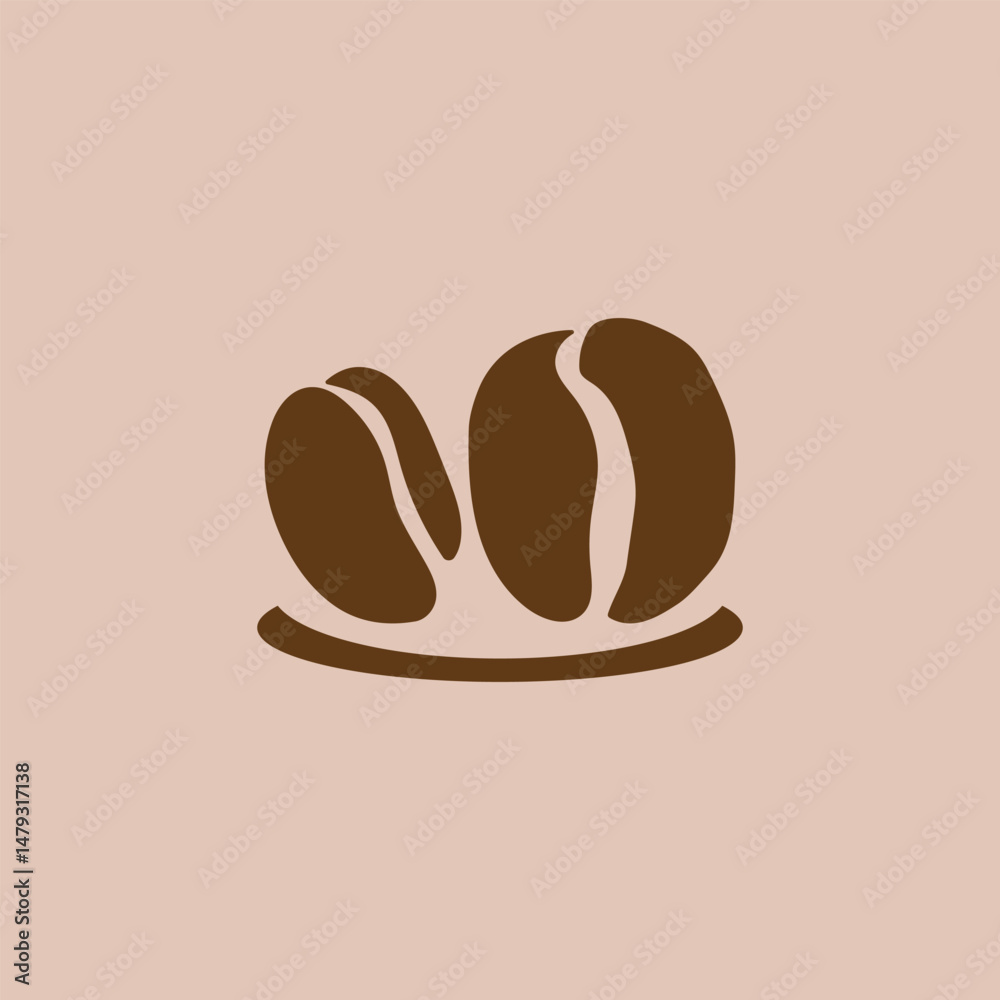Obraz premium coffee bean flat icon logo design