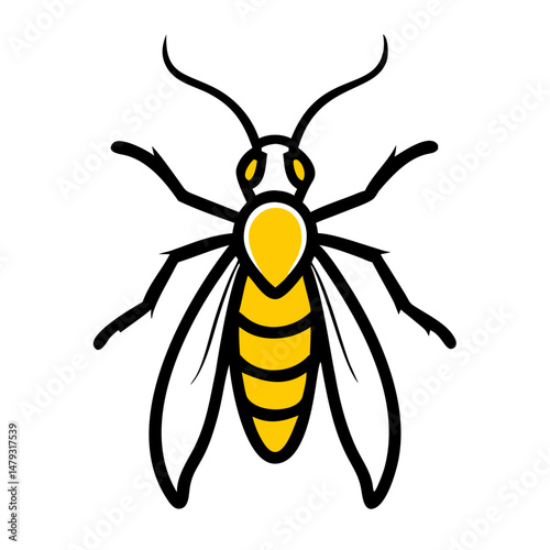 虫の警告アイコン / Bug warning line icon