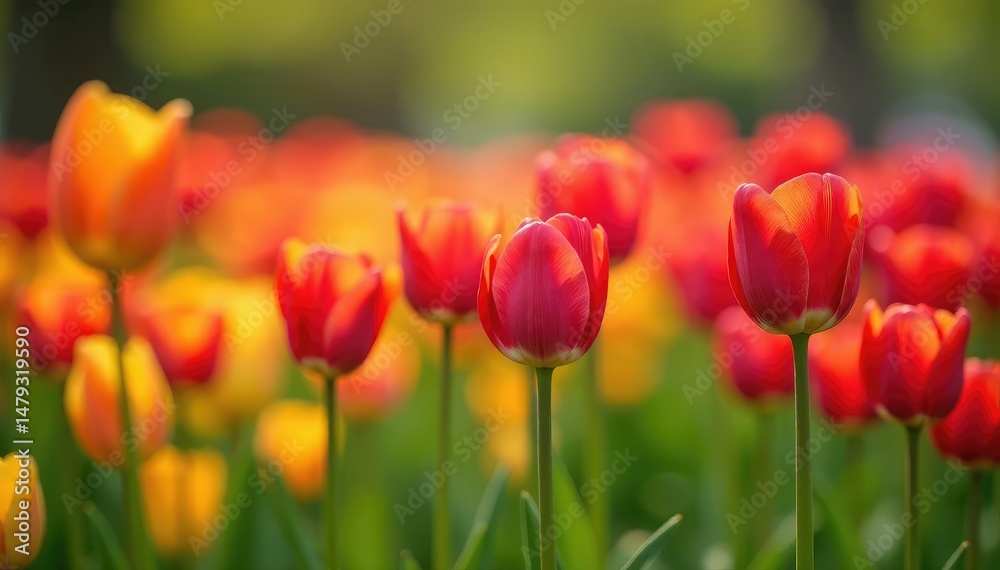 Vibrant tulips in a spring garden bursting with color , background, beautiful Vibrant tulips in a spring garden bursting with color , background, beautiful