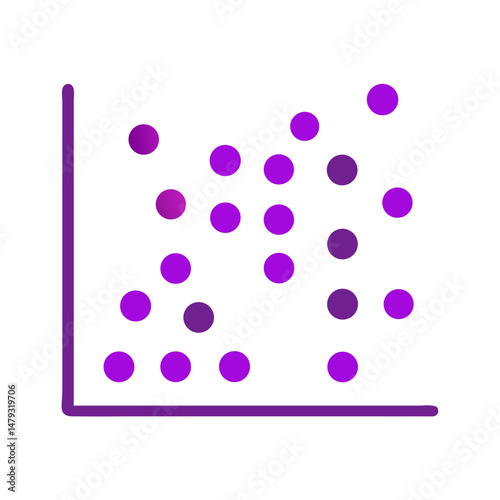  Scatter plot icon with dotted data distribution in two-tone style