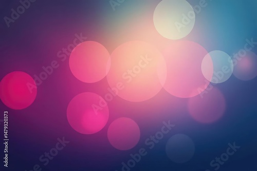 Abstract blurred circle backdrop, soft gradient hues, sphere, bokeh