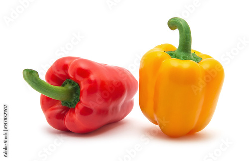 Fresh peppers isolated on white background