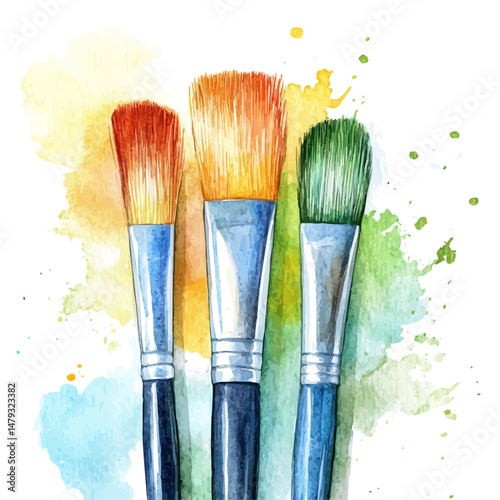 watercolor of Online Course, isolated on a white background.