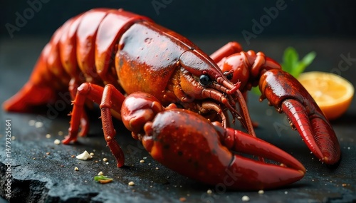 Freshly caught Maine lobster, claws intact, ready to cook , legs, coast photo
