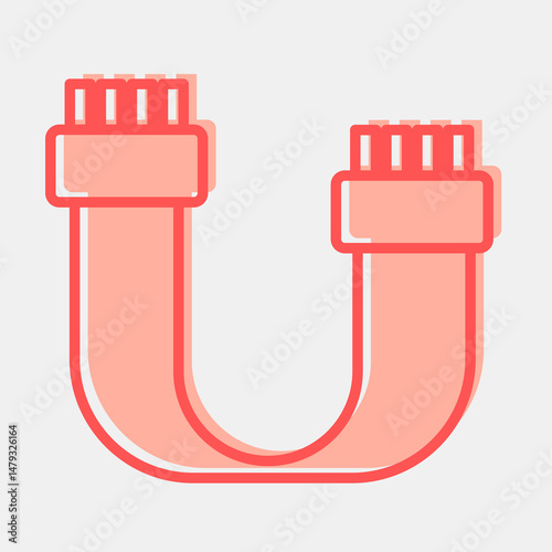 Icon sata. Computer components elements. Icon in two tone style.