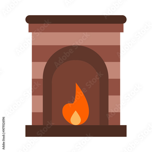 Fireplace flat icon