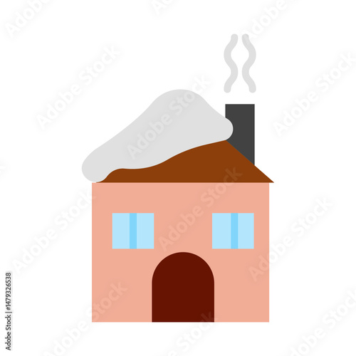 Winter Cabin flat icon