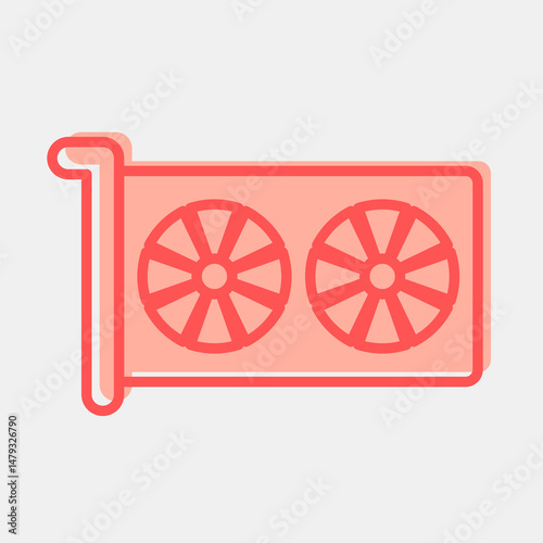 Icon video graphics. Computer components elements. Icon in two tone style.
