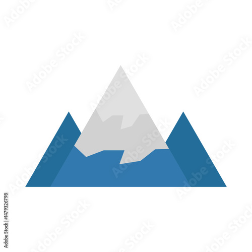 Snowcovered Mountain flat icon