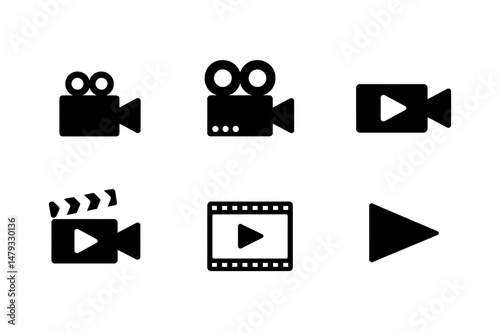 Video production film making icon set vector design