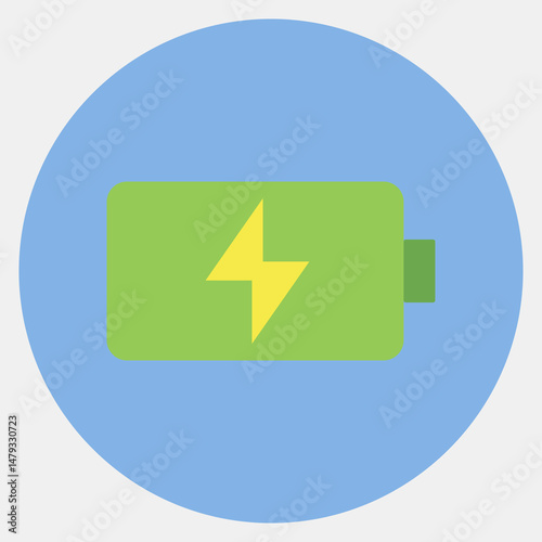 Icon battery. Computer components elements. Icon in color mate style.