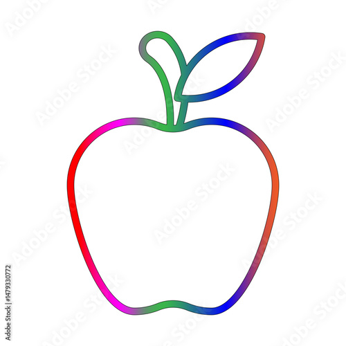 Apple line gradient icon