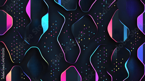 Obraz na płótnie Neon Shapes Abstract Art Design w salonie