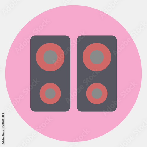 Icon music device. Computer components elements. Icon in color mate style.
