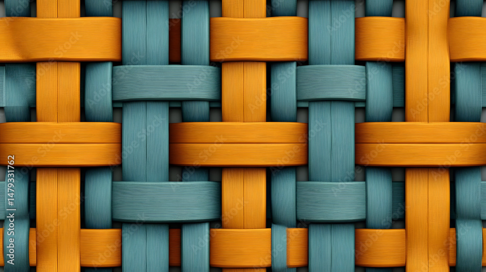 Woven Texture: Orange & Teal Design
