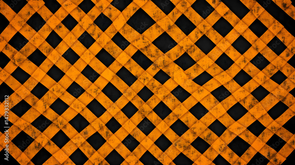 Orange & Black Cross Pattern Design