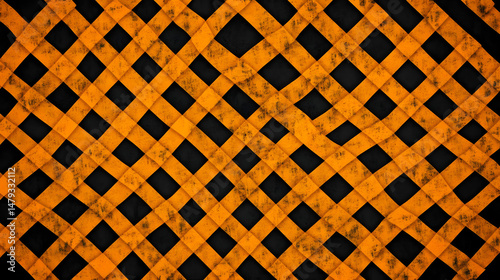 Obraz na płótnie Orange & Black Cross Pattern Design w salonie