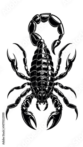 scorpion tattoo vector illustration