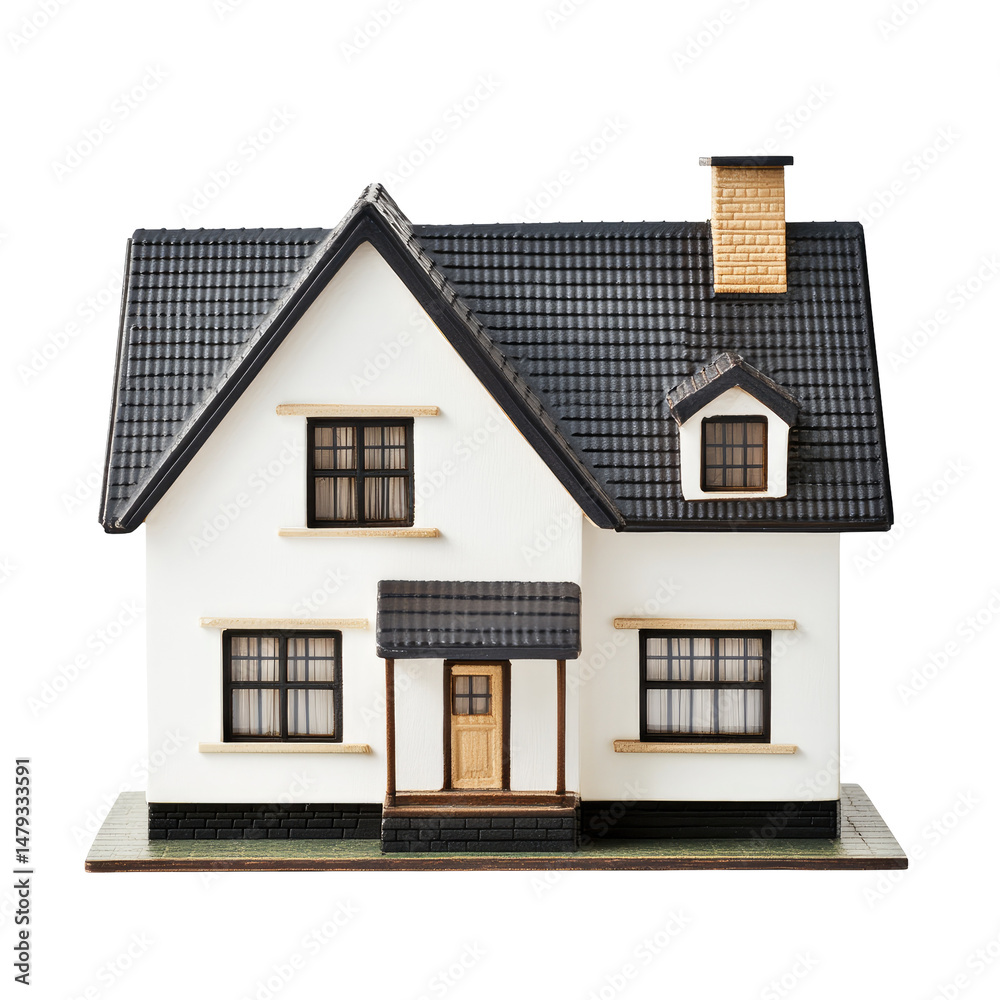 Miniature two-story home model Miniature two-story home model