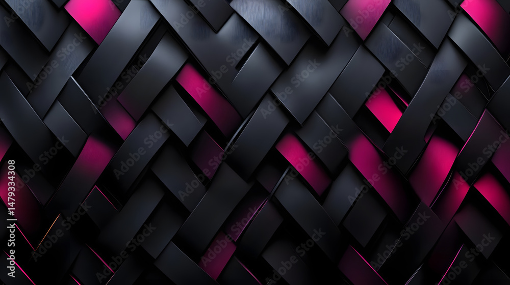 Abstract Black Pink Woven Design